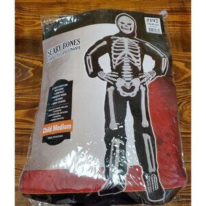 Skeleton Child Halloween Costume Size M 8-10 Jumpsuit Theater Cosplay Black